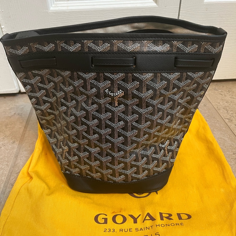 GOYARD Goyardine Petit Flot Bucket Bag PM Black